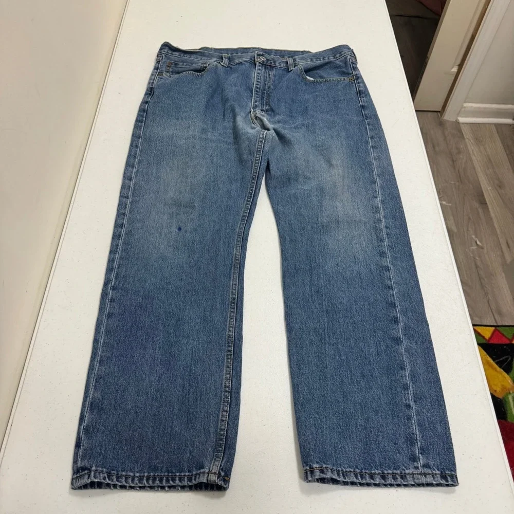 Levis 505 Regular Fit Straight Leg Jeans Blue Medium Wash Mens W40 L30